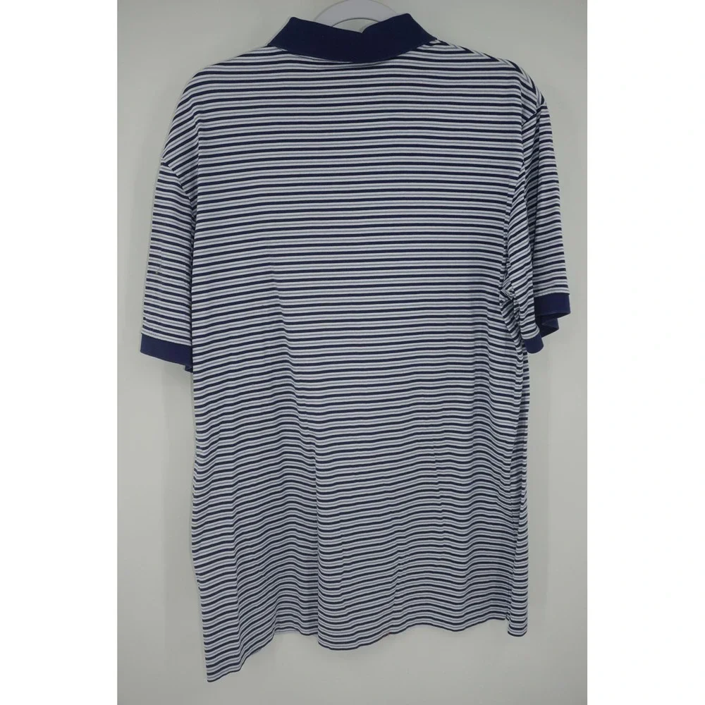 Polo Golf Ralph Lauren Polo Shirt Blue Stripe Pro‎ Fit Mens Large Cotton